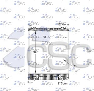 Freightliner / Sterling Radiator for Standard Transmission 611RA950 STD