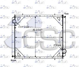 Fre111 Radiator Freightliner Classic / Classic XL / FLD Radiator