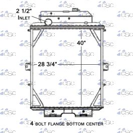 W900 Radiator Rod Kenworth W900 Bolt-On Radiator