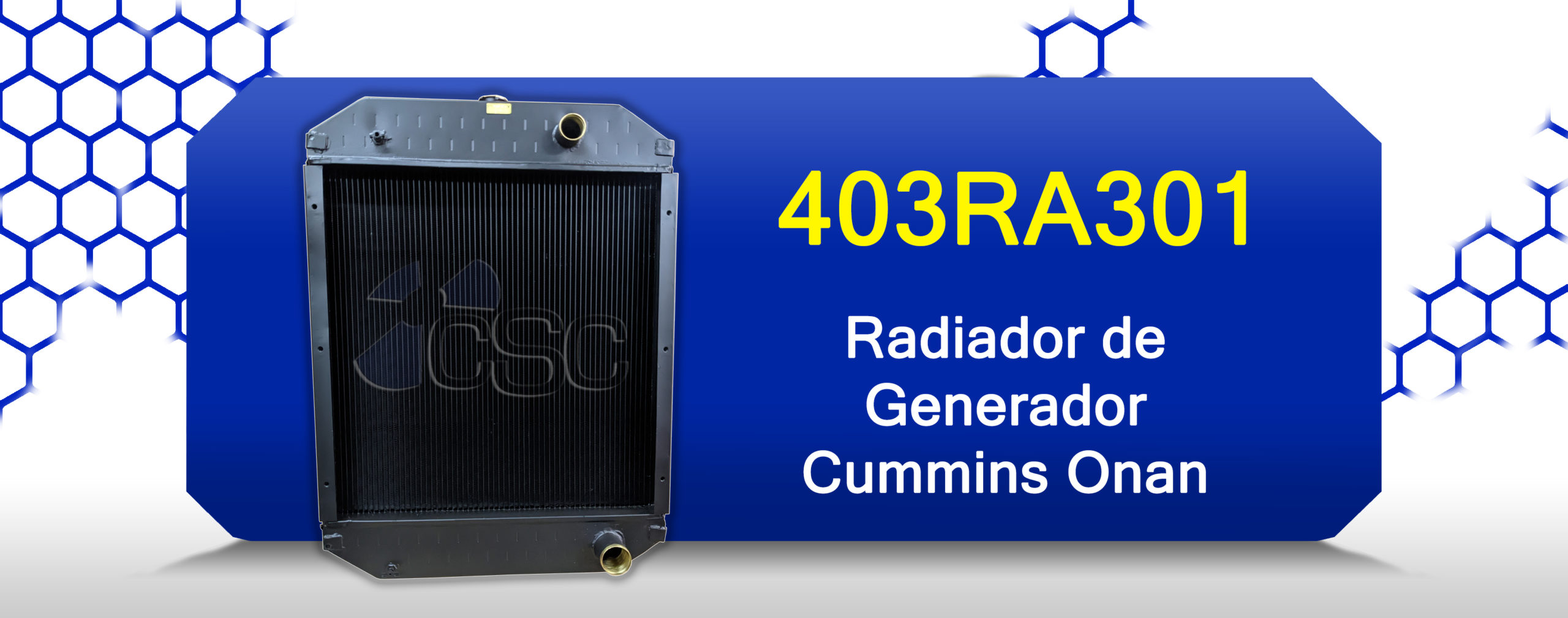 Radiador 403RA301 para generador Cummins Onan de 80kw